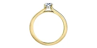 18K Yellow Gold 1.05cttw Round Brilliant Cut Canadian Diamond Hidden Halo Engagement Ring - / White