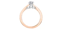 18K Rose Gold 1.05cttw Round Brilliant Cut Canadian Diamond Engagement Ring - / White