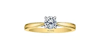 18K Yellow Gold 1.05cttw Round Brilliant Cut Canadian Diamond Engagement Ring - / White