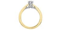 18K Yellow Gold 1.05cttw Round Brilliant Cut Canadian Diamond Engagement Ring - / White