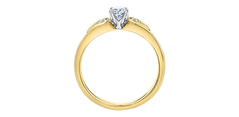 18K Yellow Gold 0.35cttw Canadian Diamond Engagement Ring - / 4.5
