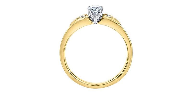 18K Yellow Gold 0.55cttw Canadian Diamond Engagement Ring - / 4.5