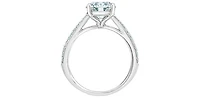14K White Gold Cttw Lab Grown Round Brilliant Cut Diamond Engagement Ring