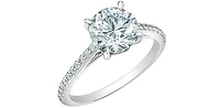 14K White Gold Cttw Lab Grown Round Brilliant Cut Diamond Engagement Ring