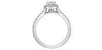 18K White Gold and Palladium 0.75cttw Canadian Diamond Halo Engagement Ring - / 4.5