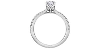 18K White Gold 0.68cttw Canadian Diamond Engagement Ring, Size 6.5 - 4.5