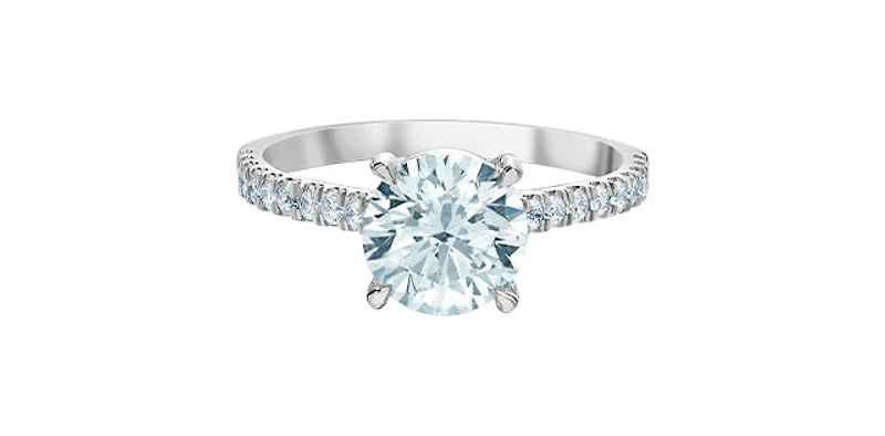 14K White Gold 2.31cttw Lab Grown Round Diamond Engagement Ring - /