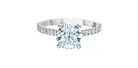 14K White Gold 2.31cttw Lab Grown Round Diamond Engagement Ring - /