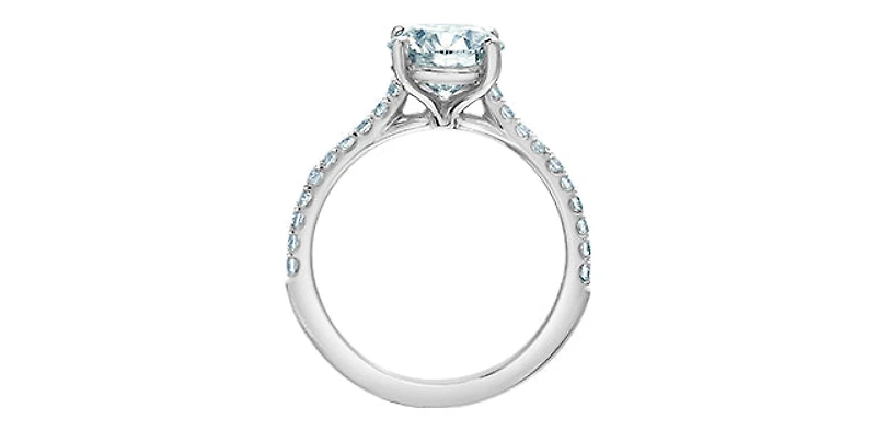 14K White Gold 2.31cttw Lab Grown Round Diamond Engagement Ring - /
