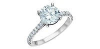 14K White Gold 2.31cttw Lab Grown Round Diamond Engagement Ring - /