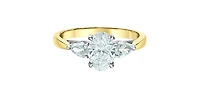 14K Yellow and White Gold 2.10Cttw Lab Grown Oval Cut Diamond Engagement Ring - 4.5