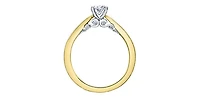 18K Yellow Gold 1.05cttw Oval Cut Canadian Diamond Engagement Ring - / White