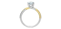 14K Yellow and White Gold 1.60Cttw Lab Grown Oval Cut Diamond Engagement Ring