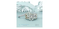 14K Yellow and White Gold 1.60Cttw Lab Grown Oval Cut Diamond Engagement Ring