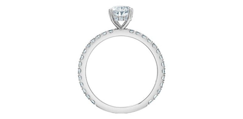 14K White Gold 1.50cttw Oval Cut Lab Grown Diamond Ring - / 4.5
