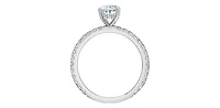 14K White Gold 1.50cttw Oval Cut Lab Grown Diamond Ring - / 4.5