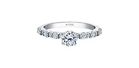 18K White Gold 0.90cttw Canadian Diamond Engagement Ring, Size 6.5