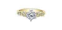 18K White & Yellow Gold /Palladium Alloy (Hypoallergenic) 1.10cttw Canadian Diamond Engagement Ring - 4.5