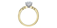 18K White & Yellow Gold /Palladium Alloy (Hypoallergenic) 1.10cttw Canadian Diamond Engagement Ring - 4.5