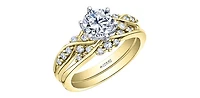 18K White & Yellow Gold /Palladium Alloy (Hypoallergenic) 1.10cttw Canadian Diamond Engagement Ring - 4.5