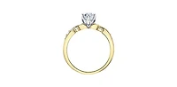 18K White & Yellow Gold /Palladium Alloy (Hypoallergenic) 0.60cttw Canadian Diamond Engagement Ring - 4.5