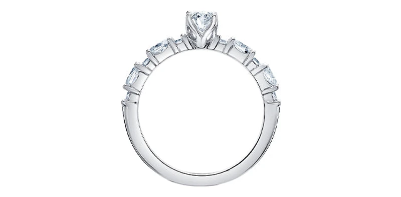18K White Gold 1.20cttw Oval Cut Canadian Diamond Engagement Ring, Size 6.5