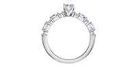 18K White Gold 1.20cttw Oval Cut Canadian Diamond Engagement Ring, Size 6.5