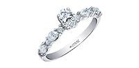 18K White Gold 1.20cttw Oval Cut Canadian Diamond Engagement Ring, Size 6.5