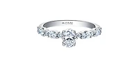 18K White Gold 1.20cttw Oval Cut Canadian Diamond Engagement Ring, Size 6.5