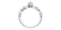 18K White Gold 1.20cttw Pear Cut Canadian Diamond Engagement Ring, Size 6.5