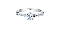 18K White Gold 1.20cttw Pear Cut Canadian Diamond Engagement Ring, Size 6.5