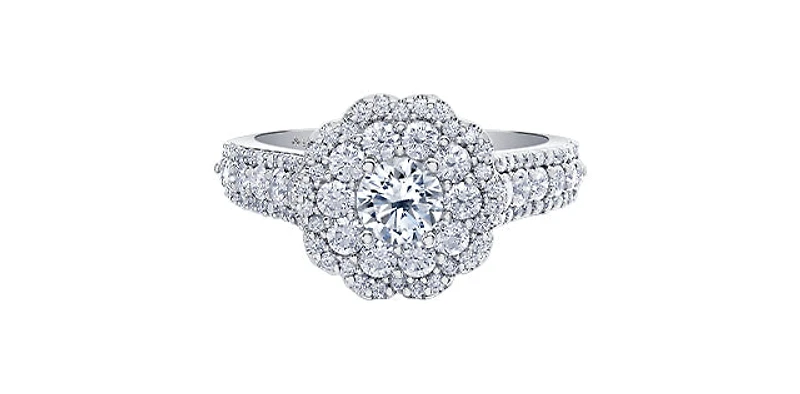 14K White Gold 1.70cttw Canadian Diamond Engagement Ring - 4.5