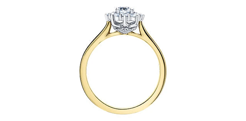 18K Yellow Gold 1.05cttw Canadian Diamond Engagement Ring, Size 6.5