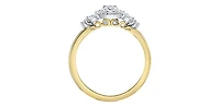 14K Yellow Gold 0.53cttw Oval, Marquise and Round Brilliant Cut Canadian Diamond Engagement Ring - 4.5