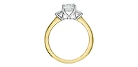 14K Yellow and White Gold 1.85Cttw Lab Grown Emerald Cut Diamond Engagement Ring - 4.5