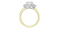 14K Yellow and White Gold 2.45Cttw Lab Grown Emerald Cut Diamond Engagement Ring