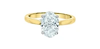 14K Yellow and White gold 2.157cttw Lab Grown Oval Diamond Ring with Hidden Halo - 4 / yellow gold
