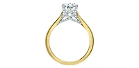 14K Yellow and White gold 2.157cttw Lab Grown Oval Diamond Ring with Hidden Halo - 4 / yellow gold