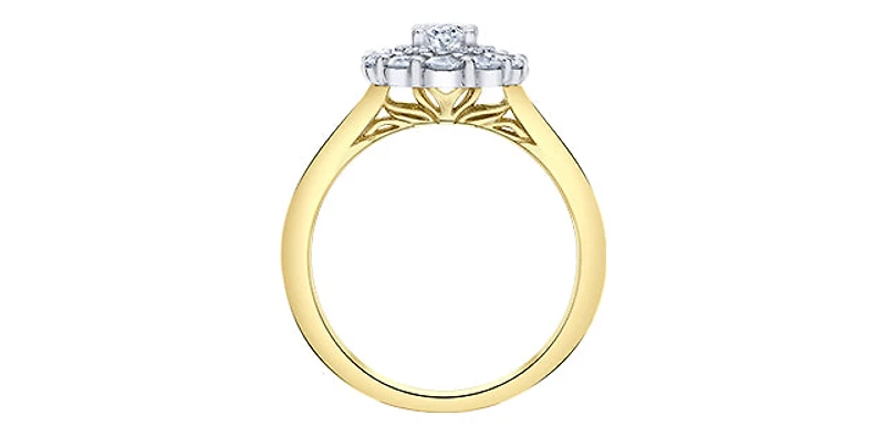 18K White & Yellow Gold /Palladium Alloy (Hypoallergenic) 1.13cttw Canadian Diamond Engagement Ring (Copy)