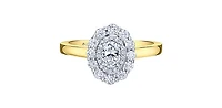 18K White & Yellow Gold /Palladium Alloy (Hypoallergenic) 0.77cttw Canadian Diamond Engagement Ring