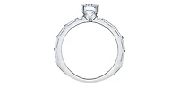 14K White Gold 1.44cttw Canadian Diamond Emerald Cut Engagement Ring - 4.5