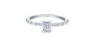 14K White Gold 0.75cttw Canadian Diamond Emerald Cut Engagement Ring - Diamond / 4.5