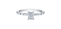 14K White Gold 0.95cttw Canadian Diamond Emerald Cut Engagement Ring - 4.5