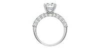 14K White Gold Cttw Lab Grown Round Brilliant Cut Diamond Engagement Ring with Hidden Halo