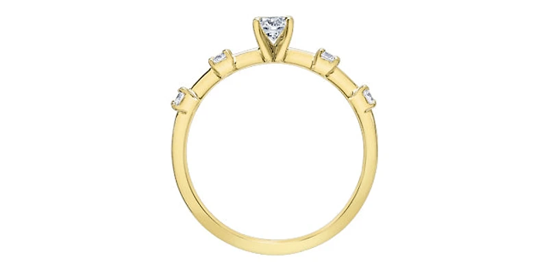 14K Yellow Gold 0.50cttw Canadian Diamond Engagement Ring - 4.5