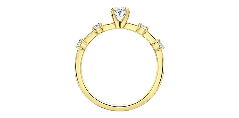 14K Yellow Gold 0.70cttw Canadian Diamond Engagement Ring - 4.5