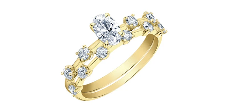 14K Yellow Gold 0.70cttw Canadian Diamond Engagement Ring - 4.5