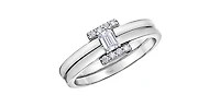 10K White Gold 0.04cttw Diamond Band - 4.5