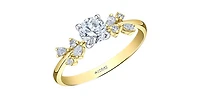 14K Yellow & White Gold 0.67cttw Canadian Diamond Engagement Ring
