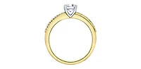 14K White & Yellow Gold 0.59cttw Canadian Diamond Engagement Ring - 4.5